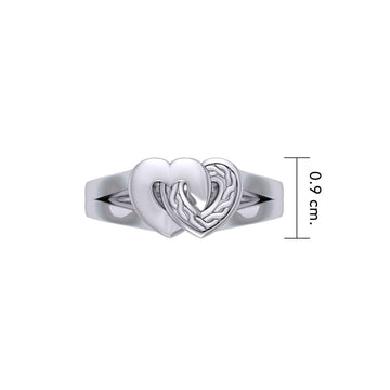 The joy in two hearts ~ Sterling Silver Celtic Knotwork Ring TRI1253 - Jewelry